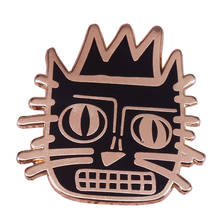 Basquiat Crown Enamel Pin Modern artist painting Brooch graffiti painter Badge street art Jewelry 2024 - buy cheap