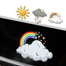 Наклейки на автомобиль с изображением погоды и солнечной облачности KK, виниловые наклейки с изображением дождливого окна, лозунг радужного топлива, ветровое стекло JDM, материал ПВХ 2024 - купить недорого