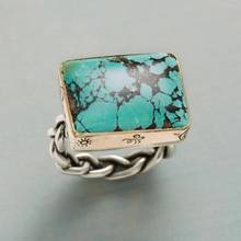 Женское кольцо Milangirl, Элегантное Изысканное голубое двухцветное геометрическое кольцо для женщин, обручальное кольцо на юбилей 2024 - купить недорого