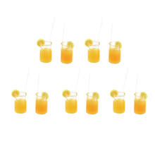 10pcs 1/12 Dollhouse Miniatures Orange Juice Cups Model Dining Room Table Decoration 2024 - buy cheap