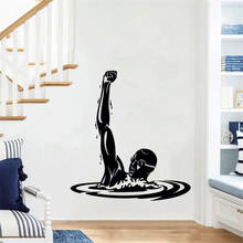 Adesivo esportivo de parede para natação e natação, decalque de parede, decoração mural, adesivo de vinil, ov147 2024 - compre barato