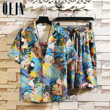 Men Hawaiian Sets Printing 2021 Summer Short Sleeve Button Shirt Beach + Shorts Set Streetwear Casual Mens Suit 2 Pieces M-5XL 2024 - buy cheap