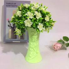 Vaso de plástico para arranjo de flores, recipiente, decoração de mesa para casa, escritório, decoração de vaso de flores, imitação de cerâmica para casa 2024 - compre barato