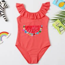 Maiô infantil para meninas de 3 a 8 anos, roupa de banho de peça única, melancia, moda praia, meninas, crianças 2024 - compre barato