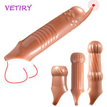 Удлинитель для пениса VETIRY, секс-игрушки для мужчин, многоразовые презервативы, кольца на пенис с задержкой эякуляции, товары для взрослых, увеличитель пениса для мужчин 2024 - купить недорого