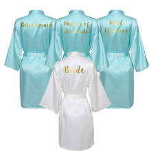 Silk Satin Robe Personalized Bridesmaid Robes Bride Robe Women Bridal Wedding Robe Bathrobe Nightgrowns Sleepwear Blue 2024 - buy cheap