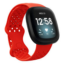 Correa de reloj para Fitbit Versa 3, correa de silicona deportiva transpirable, repuesto para Fitbit Sense, accesorios de pulsera S L 2024 - compra barato