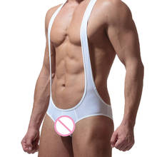 Sexy Mens Undershirts Ice Silk Smooth Bodysuits Singlet Wrestling One-Piece Leotard Gay Jumpsuits Bugle Pouch Briefs Underwear 2024 - buy cheap