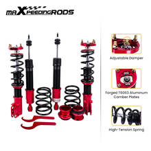 Kit de suspensão coilover para ford mustang 4th, amortecedor, suportes, vermelho, ajustável, 4-04 2024 - compre barato