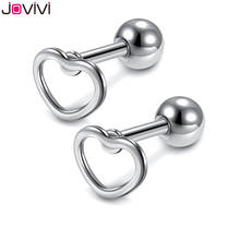 JOVIVI 1.2mm 16Ga Ear Stud Stainless Steel Double Heart Barbell Cartilage Earrings Tragus Helix Stud Earring Piercing Jewelry 2024 - buy cheap