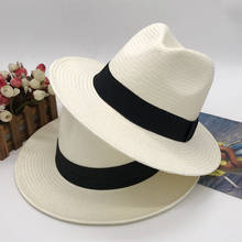 Summer Sun Hats For Women Man Classic Panama Hat Beach Straw Hat For Men UV Protection Cap White Sunhat Chapeau Sombrero 2024 - buy cheap