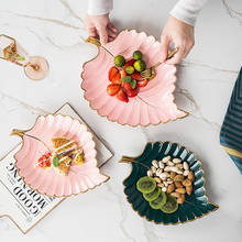 Nordic Ceramics Phnom Penh Leaf Tray Kitchen Dessert Fruit Plate Jewelry Makeup Organizer Decorative Ornaments 2024 - buy cheap