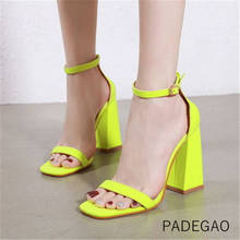 2020 Women Sandals Yellow Shallow Concise High-heeled Sandals Party Sexy Fashion Woman Sandals 2024 - buy cheap