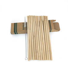 12pcs/set Bamboo Drinking Straws Reusable Eco-Friendly Party Kitchen + Clean Brush for Drop Shipping wholesale 2024 - buy cheap