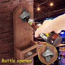 Abridor de garrafas de vinho cerveja de parede, utensílios de cozinha abridor de lata de vinho madeira acessórios de bar decoração de casa 2024 - compre barato