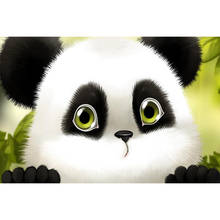 Desenho animado panda quadrado completo 5d diy desenho animado bonito diamante bordado ponto cruz imitação de diamante mosaico para decoração de casa zwq 2024 - compre barato