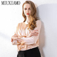 Miuximao blusa feminina solta de seda, camisa fashion vintage e elegante de verão com design sexy para mulheres 2024 - compre barato