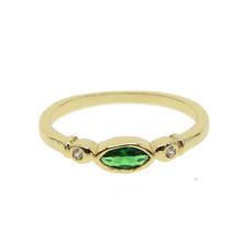 Delicate Zircon green Crystal Ring 3pc charm wedding for Women Ladies Girls mini simple tiny dainty elegant wholeslae ring 2024 - buy cheap