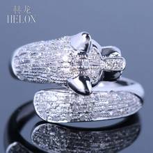 HELON Solid 14K White Gold AU585 0.9CT H/SI Natural Diamonds Wedding Ring For Women Trendy Fine Jewelry Leopard Diamond Ring 2024 - buy cheap