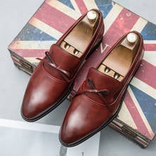 Sapato fixsys oxfords para homens, sapato de negócios na moda, estilo vintage, sapatos formais de couro respirável, para homens 2024 - compre barato