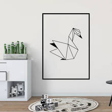 Nordic Geometric SWAN Wall Sticker Wall Decal wallstickers house Decor For Baby Kids Room Decoration Wallpaper Home Mural 2024 - buy cheap
