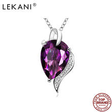 LEKANI Water Drop Pendant Necklaces For Women Purple Luxurious Big 5A Clear Cubic Zirconia Necklace Anniversary Fashion Jewelry 2024 - buy cheap