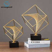 Strongwell-adornos de cubo geométricos de Metal creativos, accesorios de decoración del hogar, estatuilla de simplicidad, muebles de exhibición de oficina 2024 - compra barato