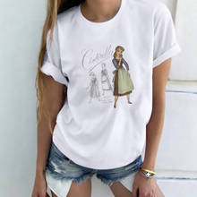 Модная футболка с изображением Золушки Диснея, футболка премиум-класса, модная женская футболка с графическим рисунком 2024 - купить недорого