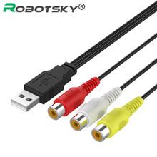 USB to 3RCA Female Cable 0.25m AV Audio Extension Cord 3rca USB A Male to Triple Lotus Female Copper Core Wire 2024 - buy cheap