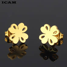 ICAM-pendientes de trébol de acero inoxidable para mujer y niño, joyería minimalista, aretes, accesorios 2024 - compra barato