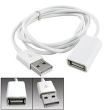 Branco pvc metal usb 2.0 macho para fêmea extensão adaptador cabo 1m 3ft computador material de escritório 2024 - compre barato