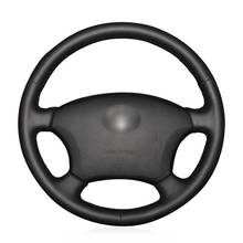 Nappa-capa de couro para volante do carro, capa em couro, trança, ajuste de cor, luzes, volante, toyota, land cruiser pro 120 2002-2008 2024 - compre barato