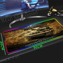 XGZ-alfombrilla de ratón grande RGB para videojuegos, borde de bloqueo, fondo marrón, Tank World, personalizada, para escritorio, ordenador, velocidad, goma, antideslizante, Xxl 2024 - compra barato