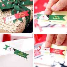 Merry Christmas Flag design DIY Multifunction Long Seal Sticker Gift Sticker Gift Label 120pcs/lot 2024 - buy cheap