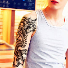 1 шт красочные металлические Временные татуировки, 3D Черный Дракон съемные Водонепроницаемый Временные татуировки на руку, ногу боди-арт Стикеры 2024 - купить недорого