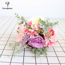 Lovegrace-ramo de novia de seda Artificial, rosa, orquídea, Dalia, estilo bosque, para novia 2024 - compra barato