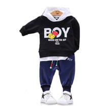 Spring Autumn Children Casual Clothes Suit Baby Boys Girls Letter Hooded T Shirt Pants 2pcs/sets Kids Infant Fashion Sportswear 2024 - buy cheap