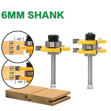 2 pc 6mm Shank Tongue & Groove Joint Assembly Router Bit Set  T-Slot Milling Cutter 3/4" Stock Wood Cutting Tool 2024 - buy cheap
