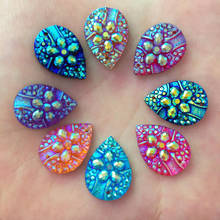 100pcs Mix 13*18mm AB Resin Drop Flatback Flowe Rhinestone 2 Hole Buttons Wedding  Accesorios DIY F405*5 2024 - buy cheap