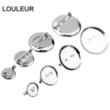 LOULEUR 50pcs/lot Rhodium 15 20 25 30 mm Round Brooch Base Cabochon Base Blanks Trays with Brooch Pins Cameo Cabochon Setting 2024 - buy cheap
