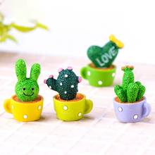 Pequeño paisaje Cactus musgo botella ecológica simulación carnosa Micro paisaje ornamento DIY artesanía de resina QX2E 2024 - compra barato