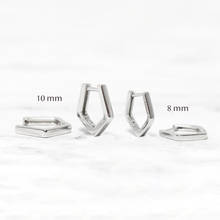 Aide 925 Sterling Silver 8/10mm Pentagon Smooth Hoop Earrings For Women Minimalist Geometric Huggie Earrings Rock Punk Jewelry 2024 - buy cheap