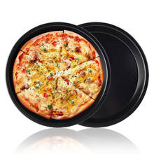 10 Polegada placa de pizza redonda pizza bandeja prato profundo aço carbono não-vara molde ferramenta de cozimento molde pan padrão bakeware cozinha 2024 - compre barato