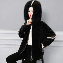 Зимняя женская куртка, пальто из искусственного меха с капюшоном, меховая куртка размера плюс, Короткие корейские куртки для женщин, Veste Fourrure Femme 2024 - купить недорого
