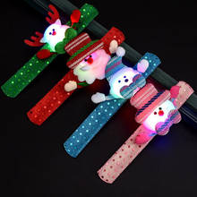 Светодиодный Рождественский подарок для детей с изображением снеговика, вечерние браслеты Санта-Клауса, праздничный светодиодный/светящийся браслет, украшение на Рождество и новый год 2024 - купить недорого