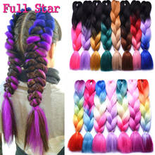 1pack Long Ombre Jumbo Synthetic Braiding Hair Full Star Crochet Blonde Pink Blue Grey Hair Extensions Jumbo Crochet Braids 2024 - buy cheap