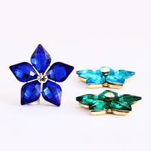 Lemon Shape Flower Button Crystal With Metal Base Rhinestones Elegant Pointback Crystal Glass  For Sewing Clothes Fabric Garment 2024 - buy cheap