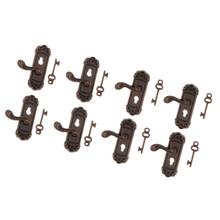 8Pcs Doll House Door Lock 1:12 Alloy Retro House Miniature Door Lock Doll House Furniture Accessories Right Handle Door Lock Key 2024 - buy cheap