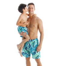 Pai e filho nadar shorts verão impresso beachwear roupa de banho pai-filho maiô família combinando troncos de natação 2024 - compre barato