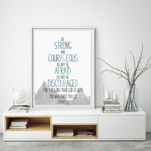 Wall Art Canvas Painting Be Strong and Courageous Scripture Prints Kids Bible Verse Canvas Poster Modern Picture Home Decor 2024 - buy cheap